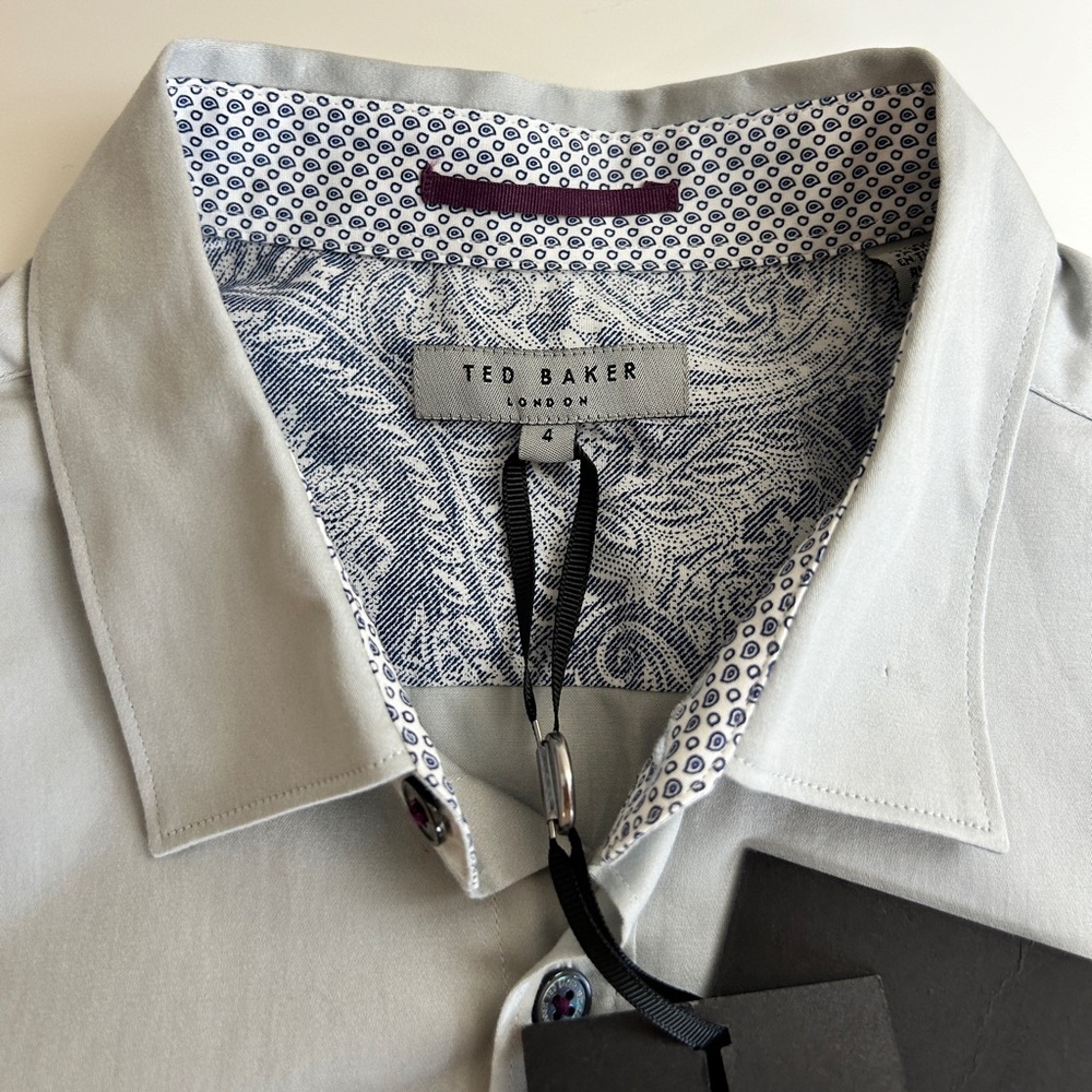 NWT TED BAKER LONDON Men’s button down dress shirt size 4 Large. - Picture 6 of 12
